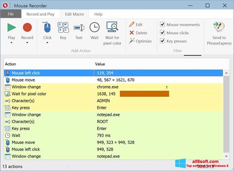 Screenshot Mouse Recorder Windows 8