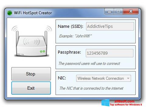 Screenshot Wi-Fi HotSpot Creator Windows 8