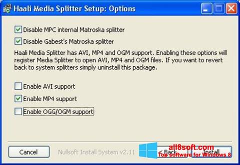 Screenshot Haali Media Splitter Windows 8