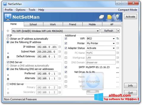 Screenshot NetSetMan Windows 8