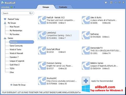 Screenshot RaidCall Windows 8