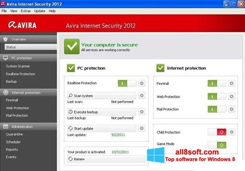 Screenshot Avira Internet Security Windows 8